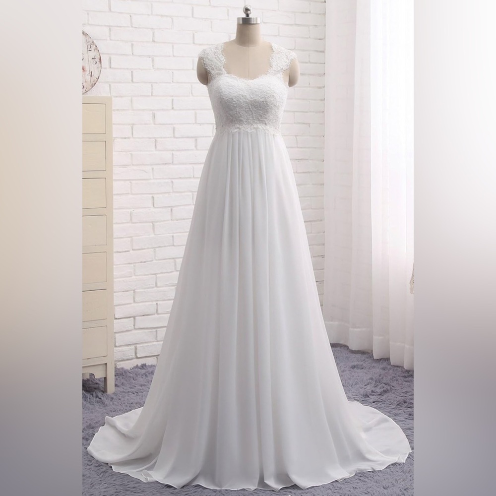 Wedding Dresses for Bride 2023 Sleeveless Lace Petite/Plus Size Bridal Size 12